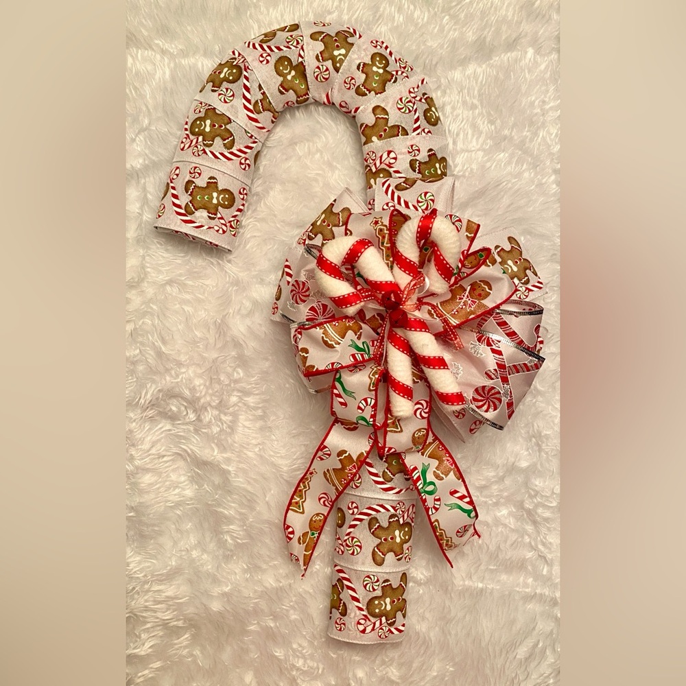 Handmade Candy Cane Holiday Door Hanger